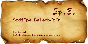 Szépe Balambér névjegykártya